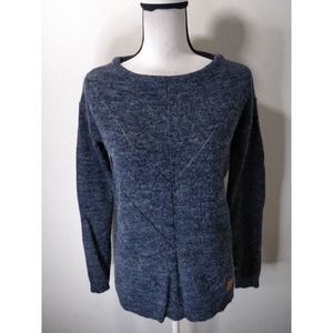 ASOS Blend She She Dares Blue Eyelet Fuzzy Knit Pullover Sweater Size XS